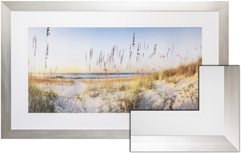 FP072 Wall décor art framed print seascape silver frame